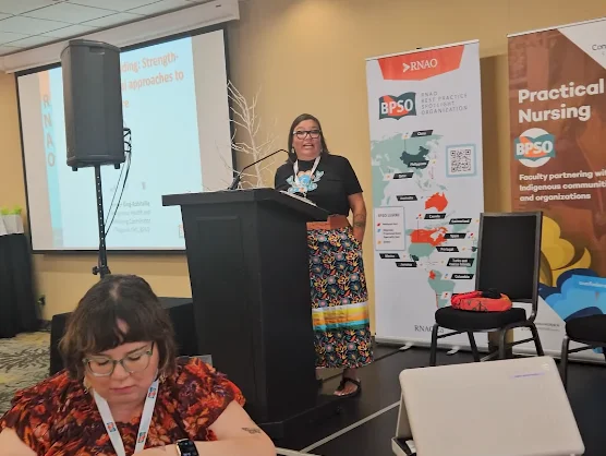 Amber presenting at Indigenous focused symposium